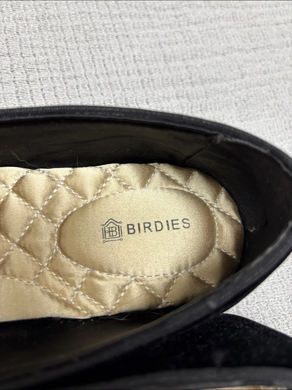 Birdies The Starling Black Velvet Slip On Classic Flat Loafer Women's Size 6.5